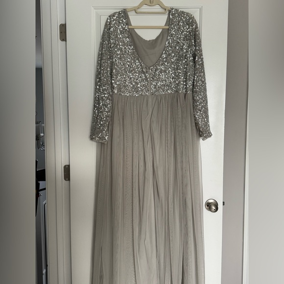 Sequin and Tulle Dress - Gray - Pluse size - Picture 3 of 4